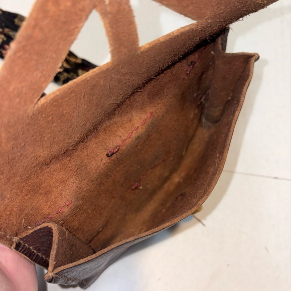 Vintage Artisan Brown Leather Bag hand crafted phone waist cross body - Picture 6 of 10